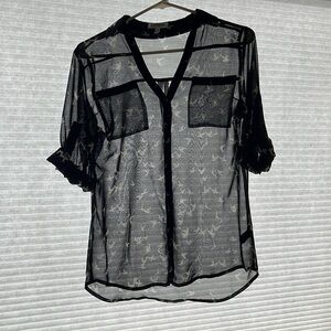 Express Portofino Blouse - summer business professional shirt with birds